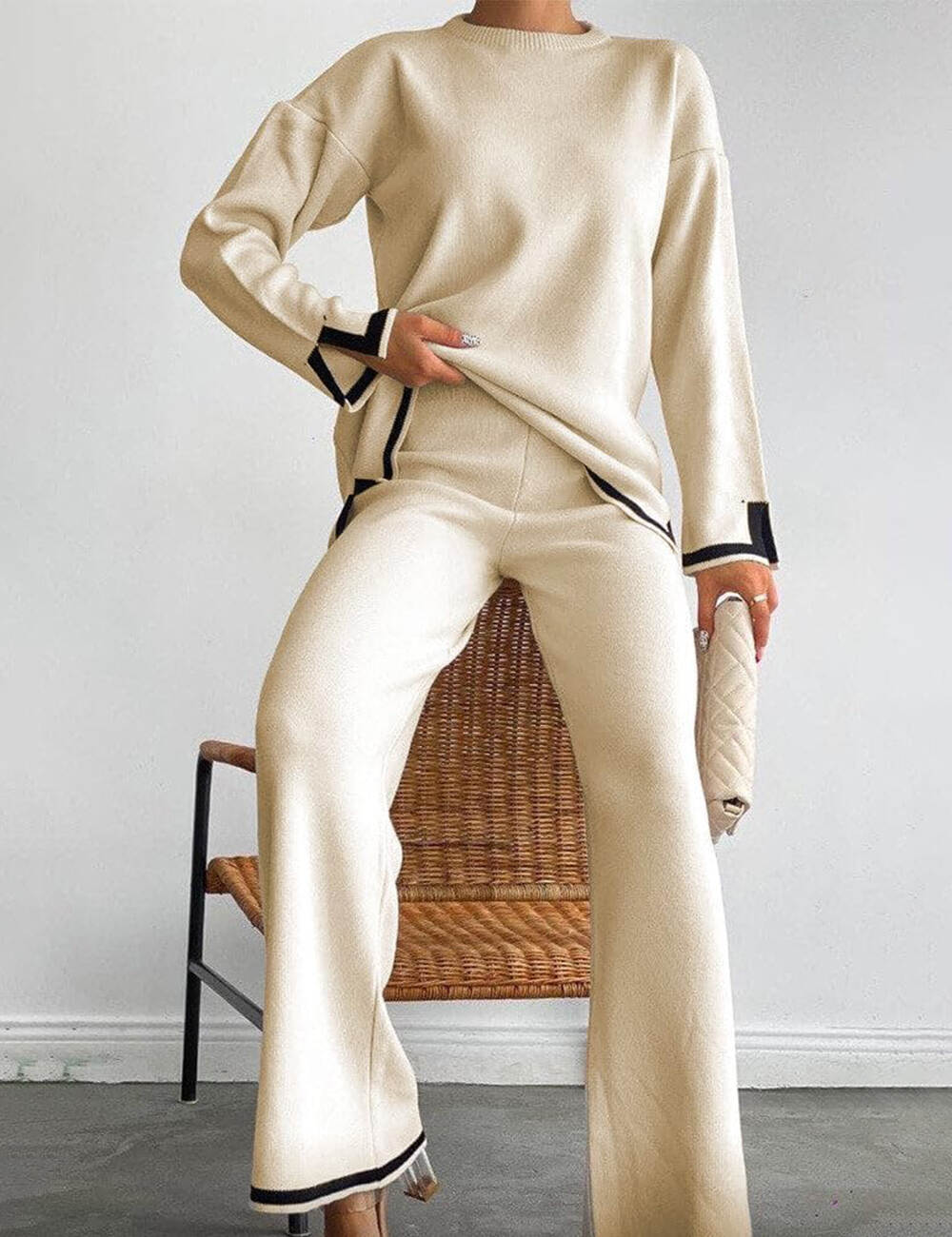 Hot Sale 50% Off- Classy Elastic Knit Lounge Set (Buy 2 Free Shipping)