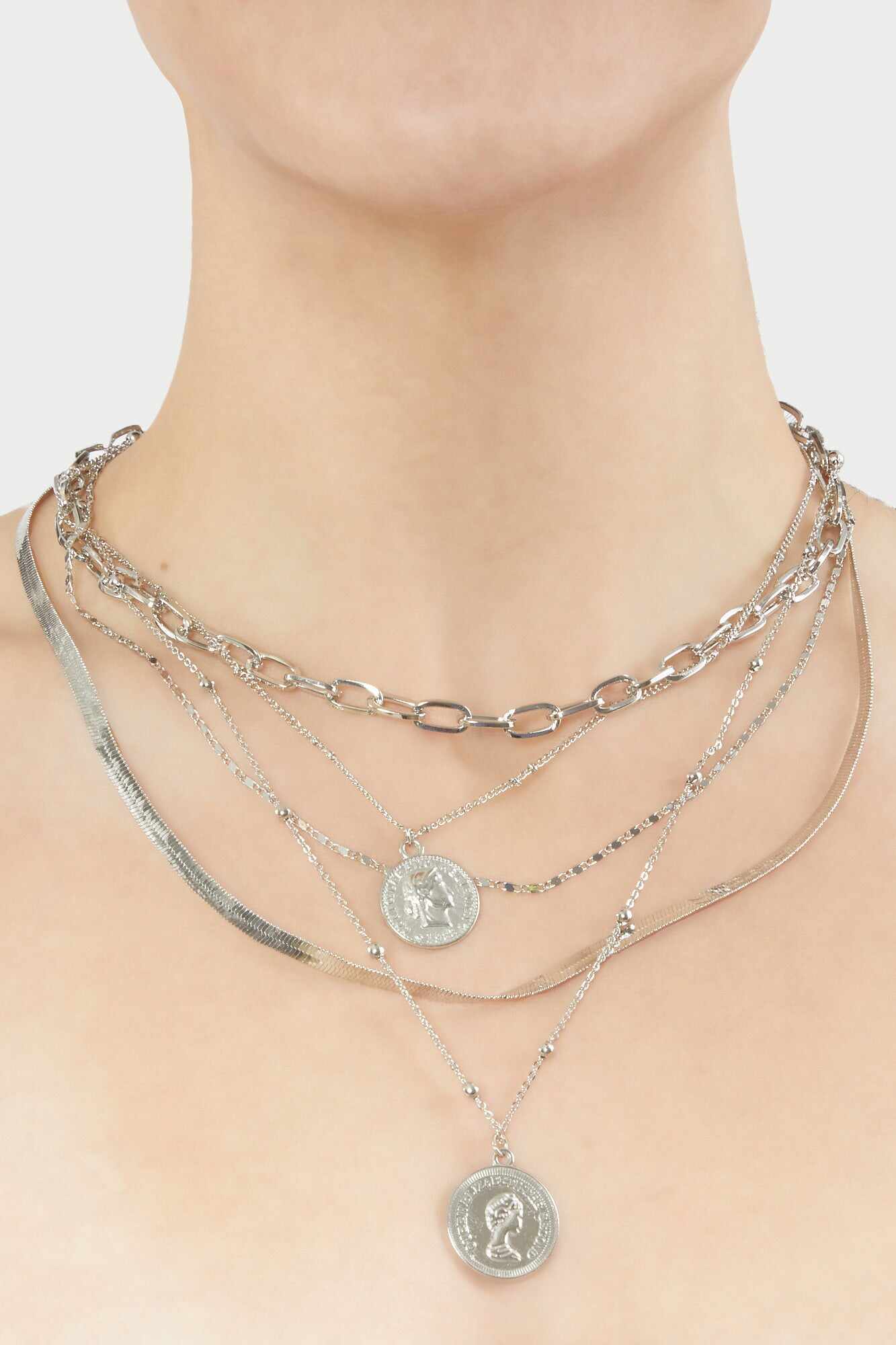 Accessories Accessories | Coin Pendant Layered Necklace Silver Forever21 - FP07188