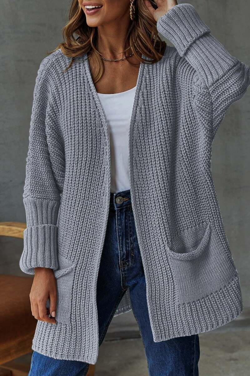 White Casual Solid Patchwork Cardigan Outerwear