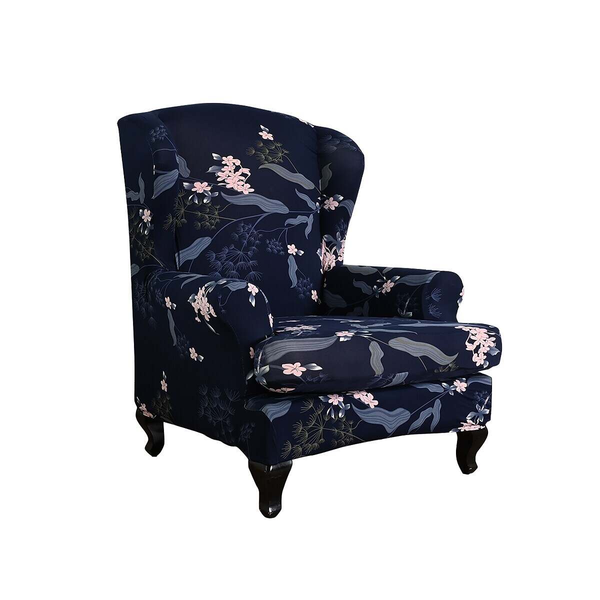 Stretch Wingback Chair Cover Boho/Flower Pattern