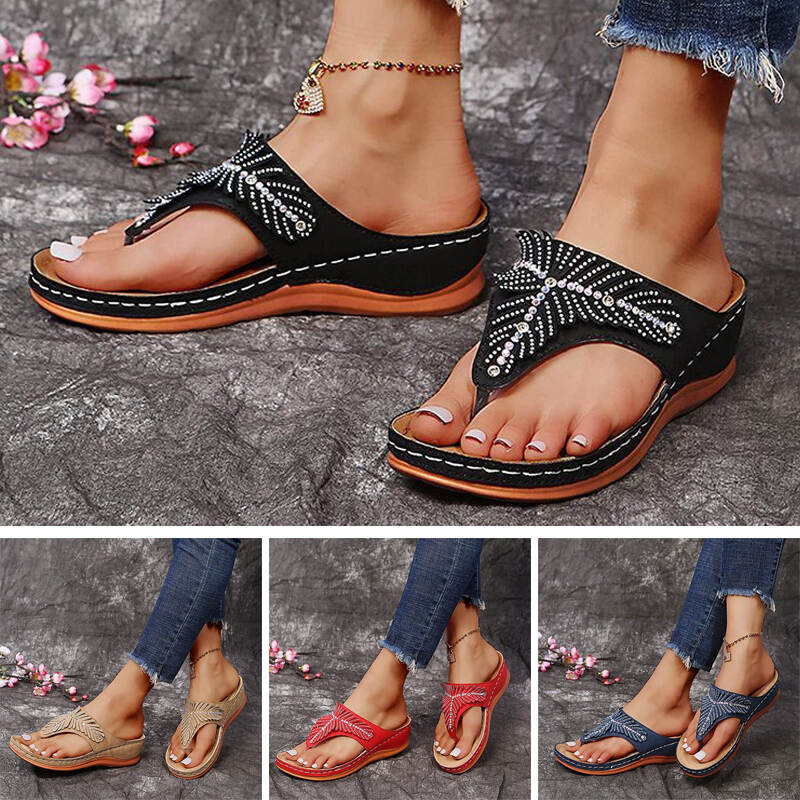 Women's Soft Footbed Orthopedic Arch-Support fishbone pattern sandals