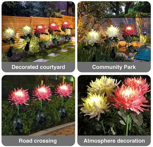 🎁Best Mother's Day Gift Of 2023🎁Outdoor Chrysanthemum Solar Garden Stake Decor Lights