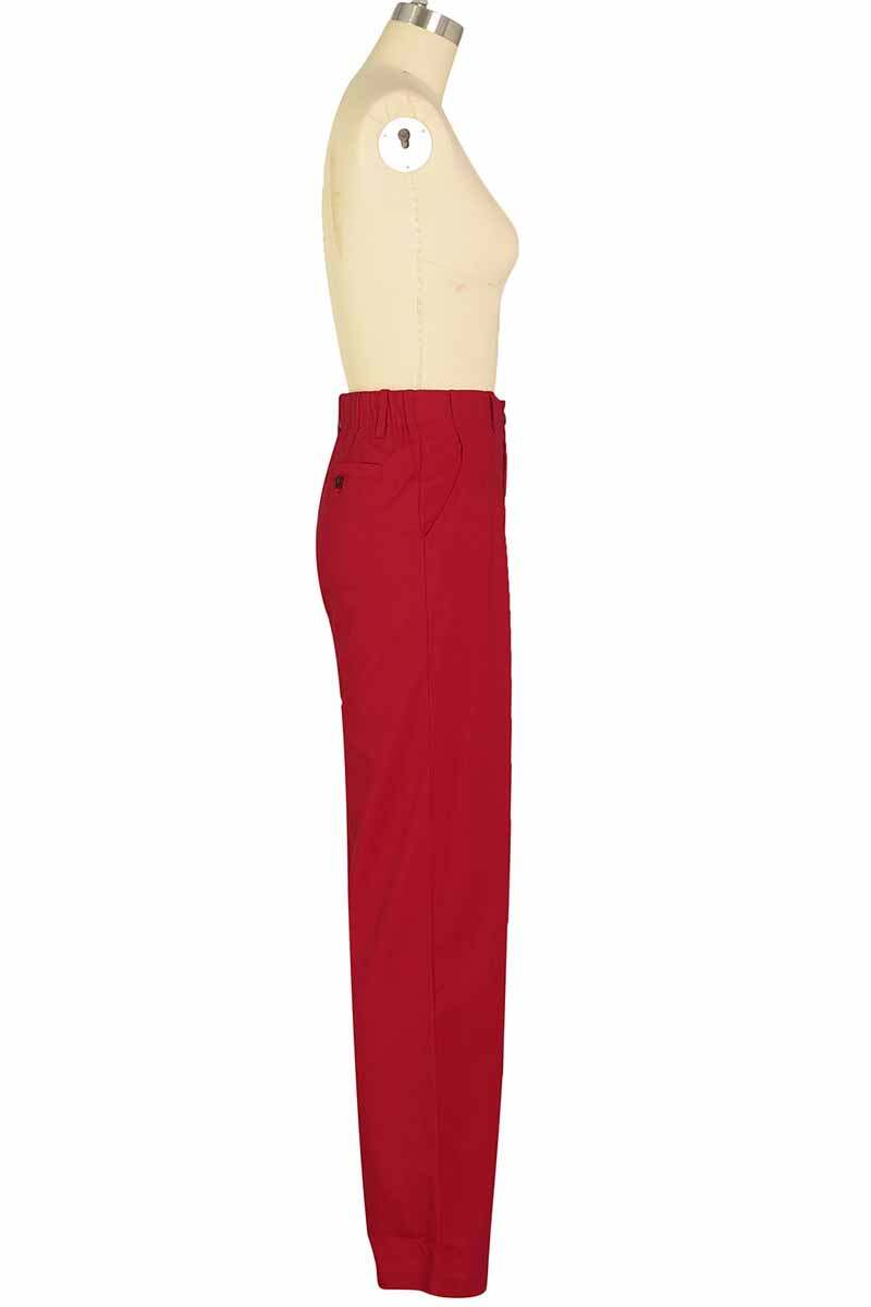 Red Casual Print Letter Mid Waist Straight Bottoms