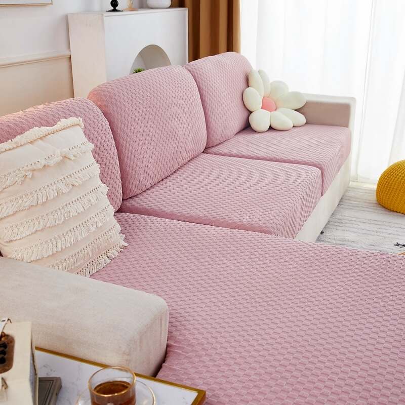 Stretch Sofa Seat Cushion Cover Slipcover 4 or 3 Seater L Shape