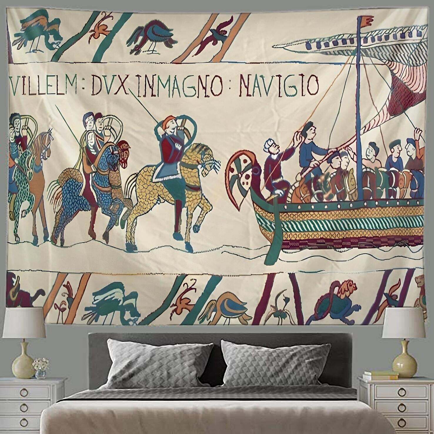 Medieval Bayeux Wall Tapestry Art Decor