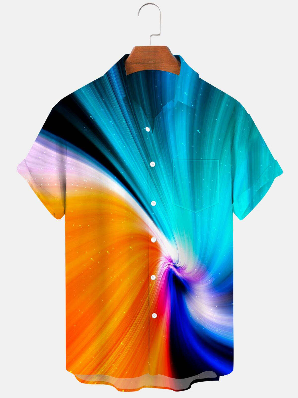 Abstract Men's Shirts With Pocket