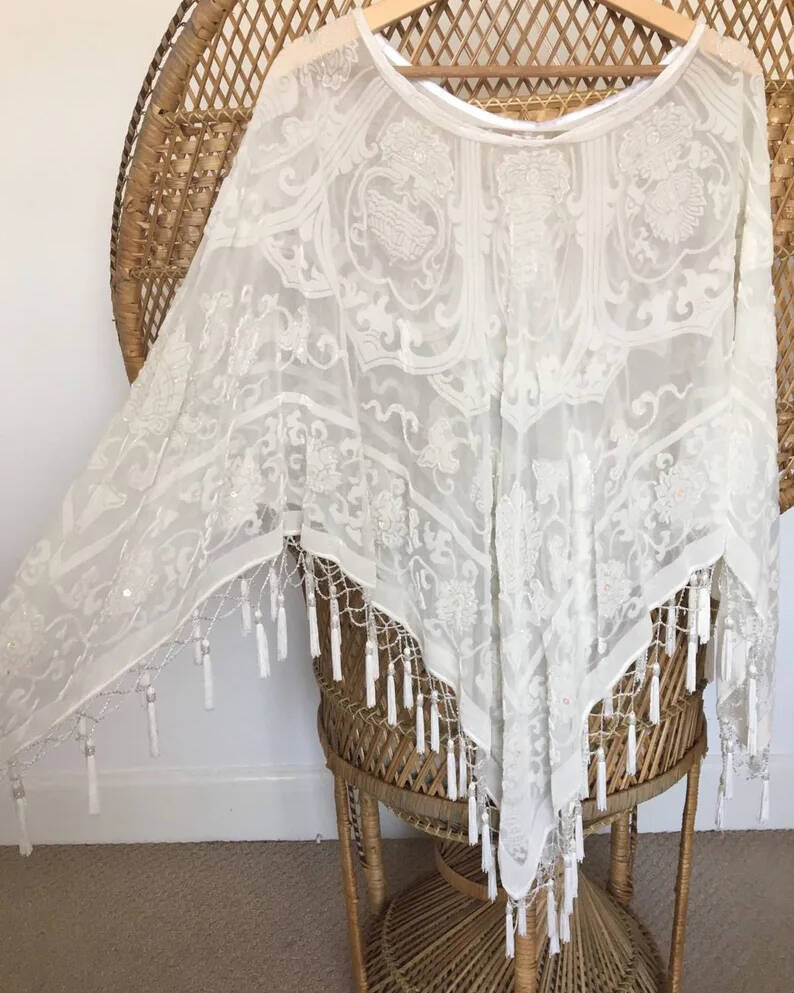 cape fringed kimono cardigan