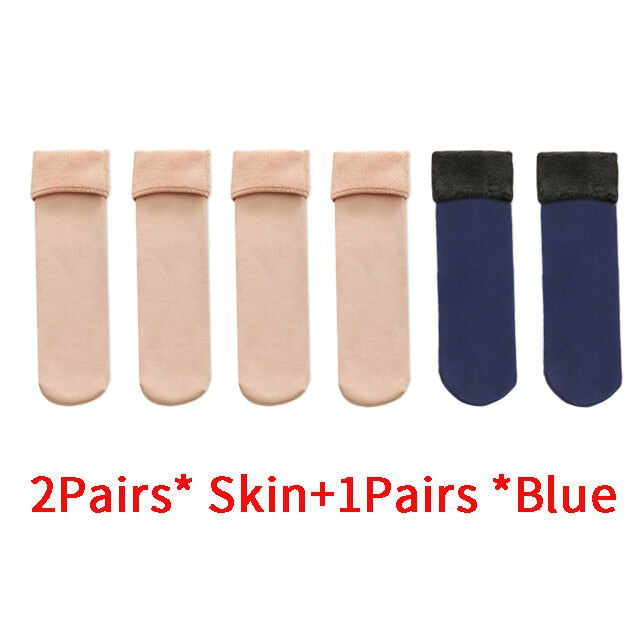 Buy 1 (2 pairs), Get 1pair  Velvet Women Winter Warm Thicken Thermal Socks (2pairs)