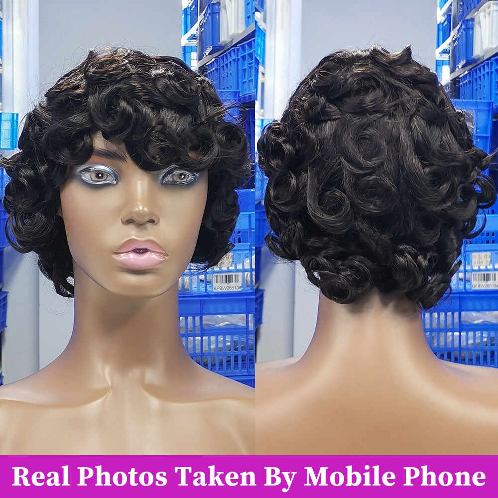 Bouncy Curly Fringe Wig