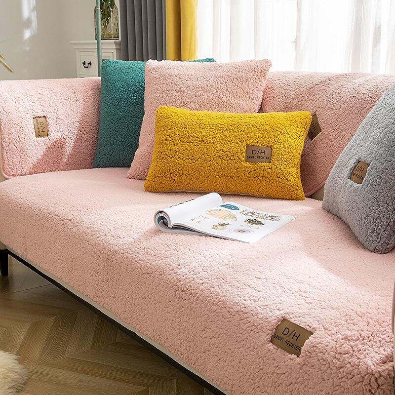 Lamb Velvet Sofa Slipcover Sofa Seat Cover Sectional Couch Covers(Sold by Piece/Not All Set)