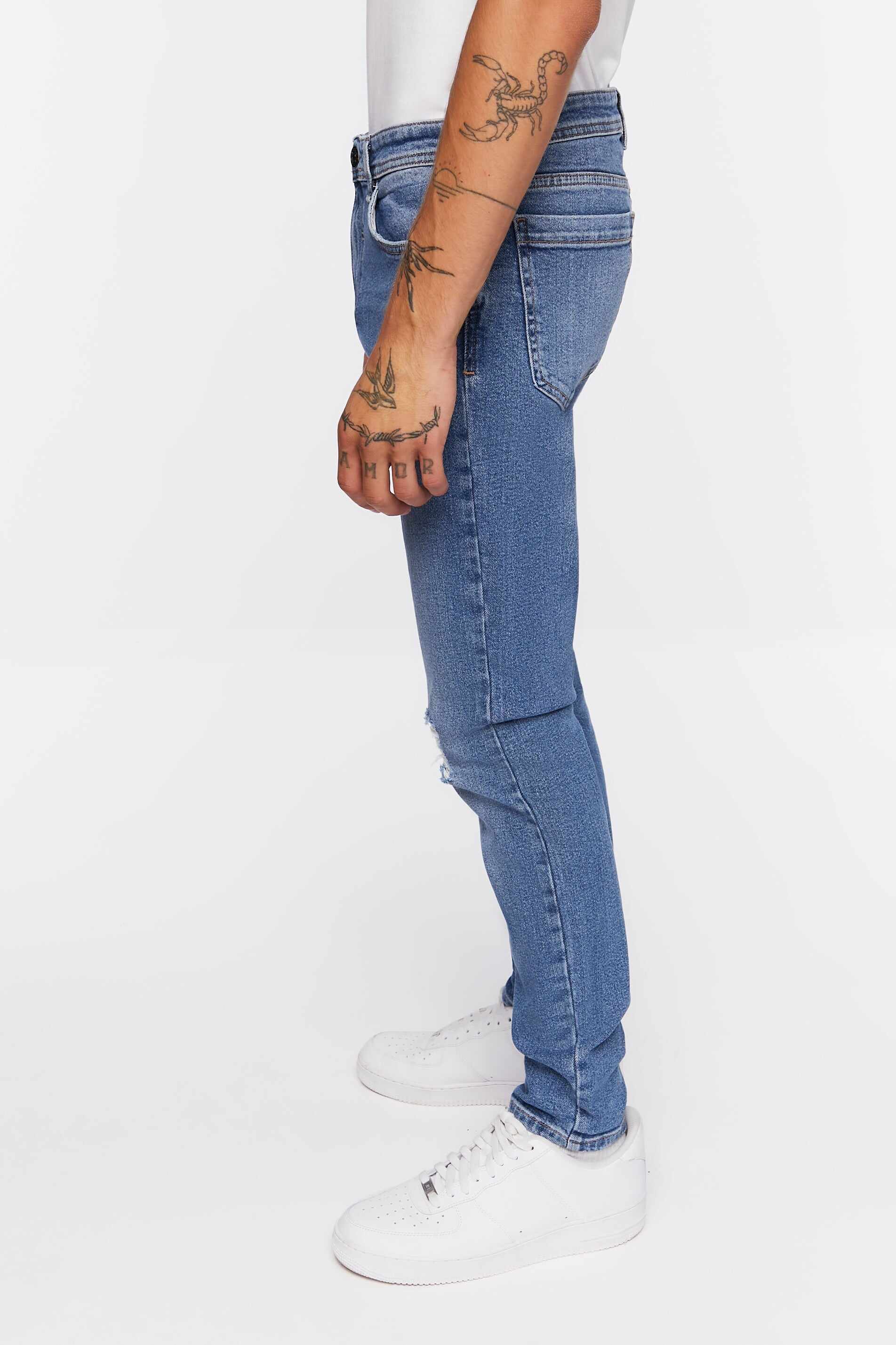 Men Apparel | Premium Distressed Slim-Fit Jeans Black Forever21 - XS78185