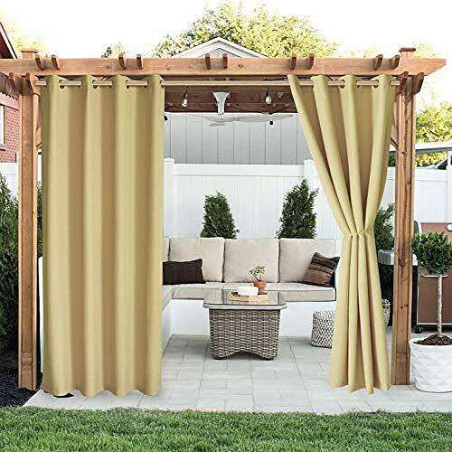 Waterproof Outdoor Curtain Privacy, Sliding Patio Sheer Curtain