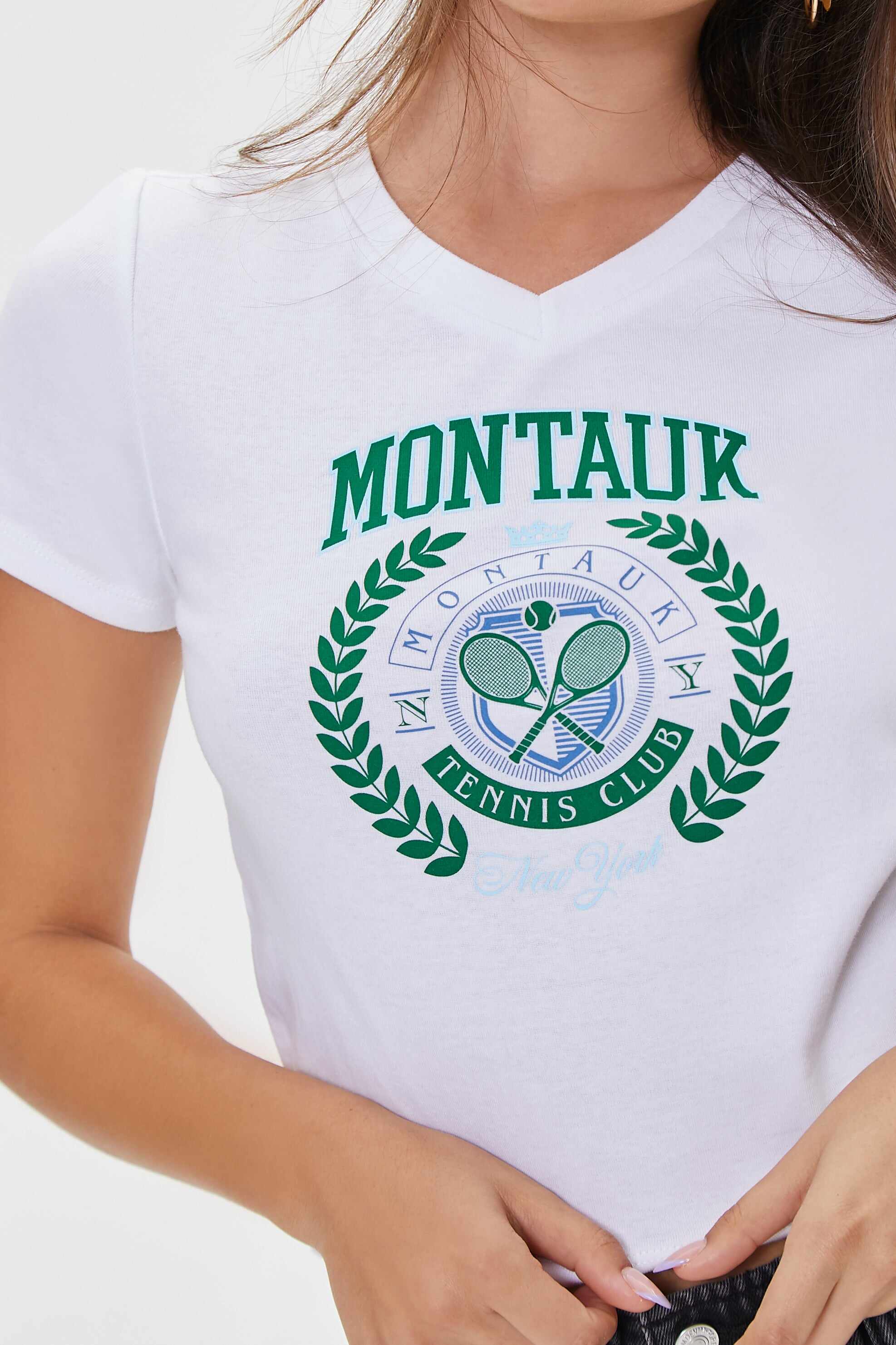 Women Apparel | Montauk Tennis Club Graphic Tee White Forever21 - SG75243