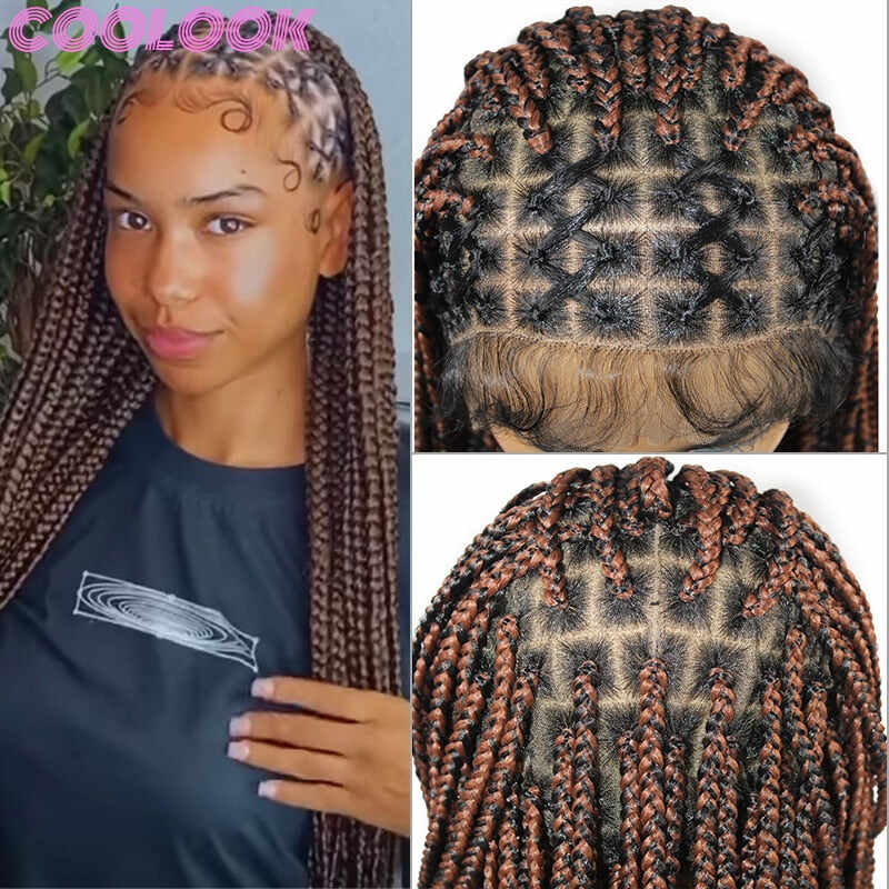 ombre knotless box braid frontal wig