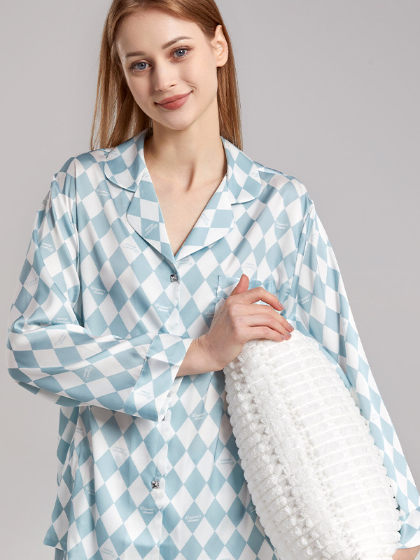 Plaid Simple Regular Sleeve Others Pajama Set