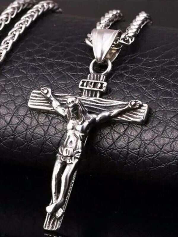 Jesus Stainless Steel Cross Necklace