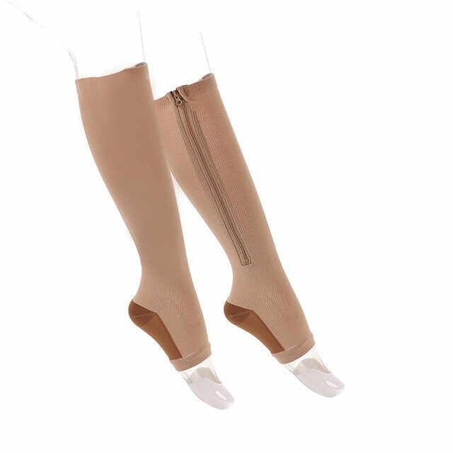 Compression Socks Unisex Support Knee Zipper