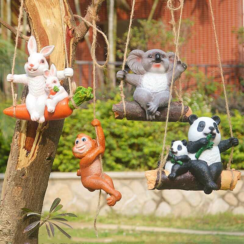 Cute Swing Animal Statue