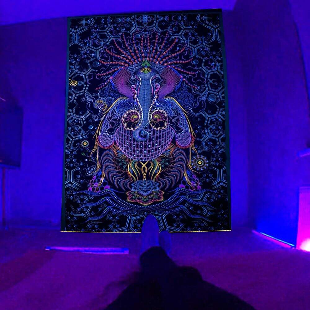 Blacklight Trippy Tapestry UV Reactive Psychedelic Tapestry