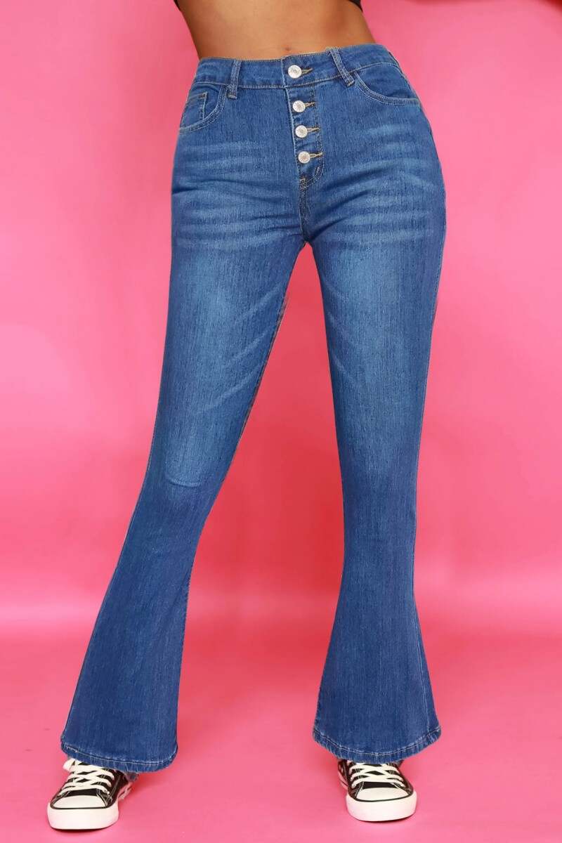 Deep Blue Casual Solid Buckle High Waist Regular Denim Jeans