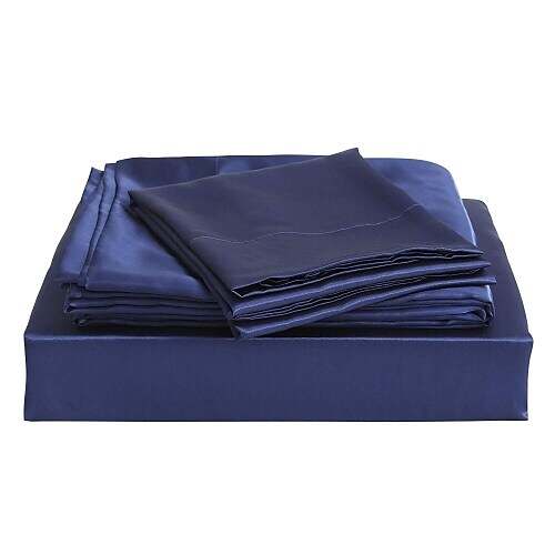 Hotel Luxury Soft Premium Solid Color Bed Sheets Set Deep