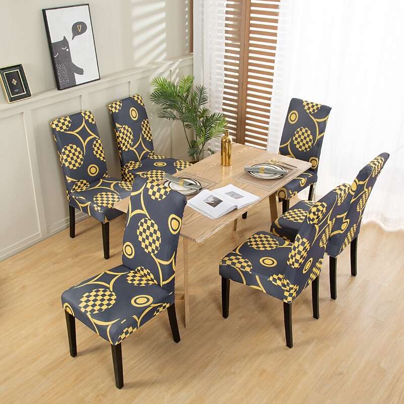 2 Pcs Stretch Kitchen Chair Cover Slipcover