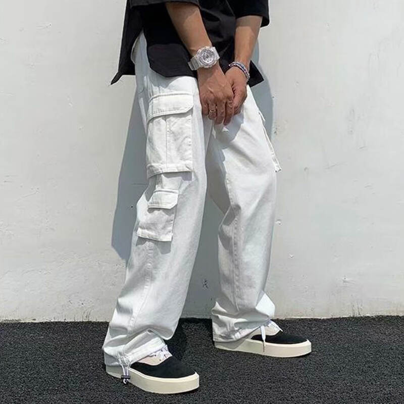 Casual Solid Color Large Pocket Pants