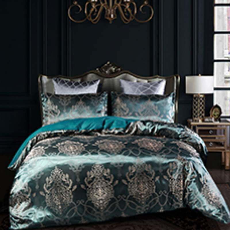 Luxury Jacquard Satin Duvet Cover Set Quilt Bedding Sets Comforter Cover