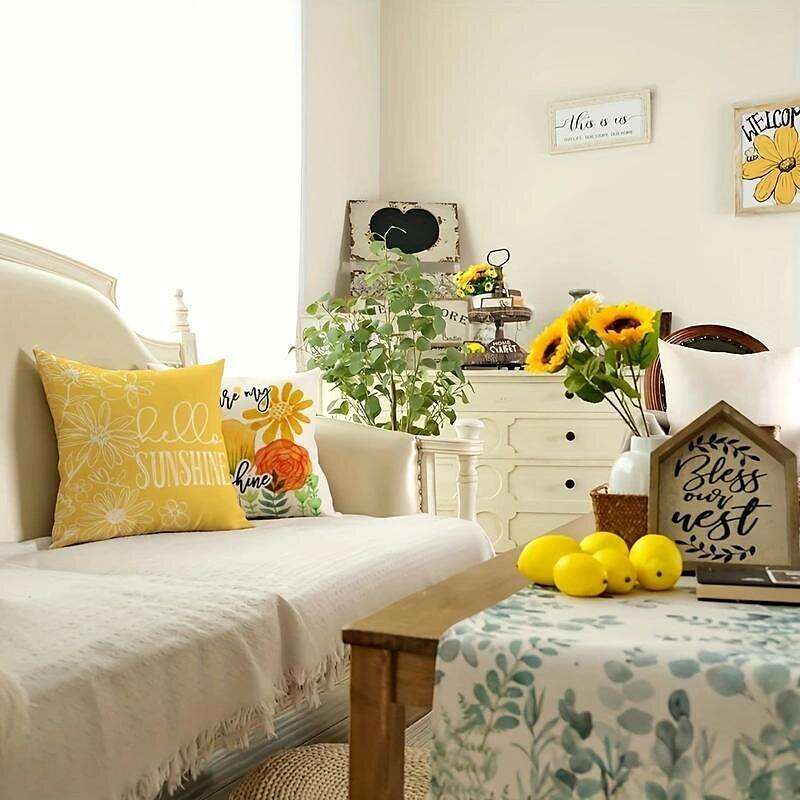 Summer Sunshine Floral Double Side Pillow Cover 4PC Soft