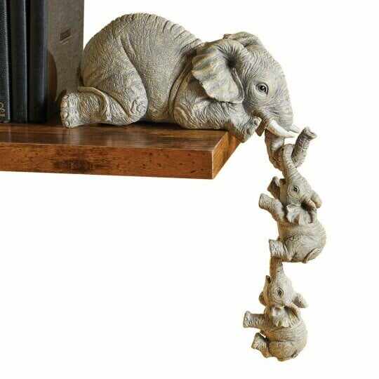 Elephant Sitter Figurines - Set of 3