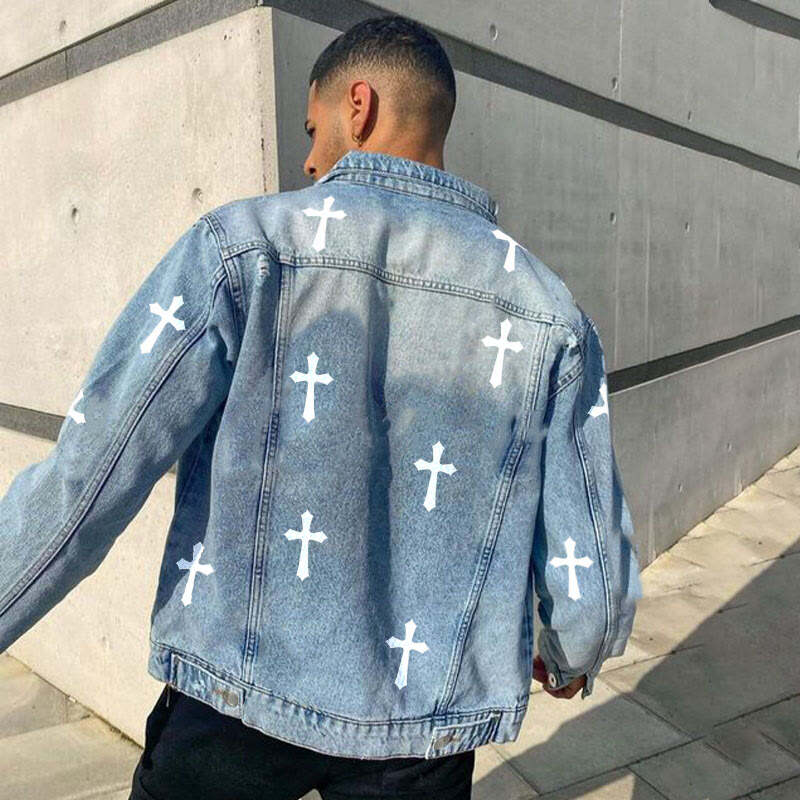 Cross Print Men's Jacket