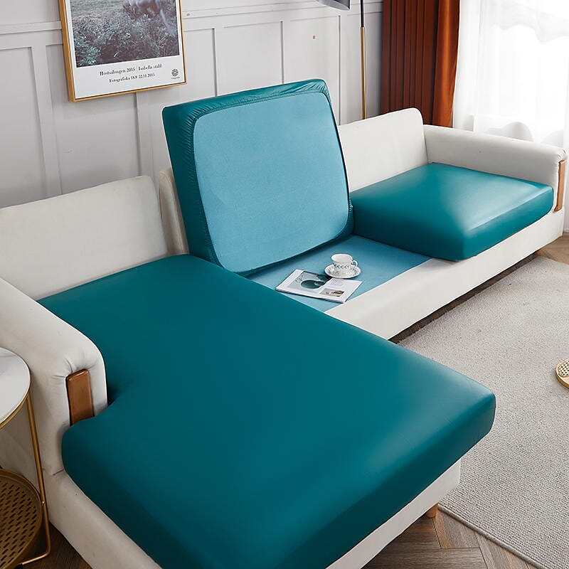 PU Leather Stretch Couch Cushion Cover 100% WaterProof Cushion Slipcover