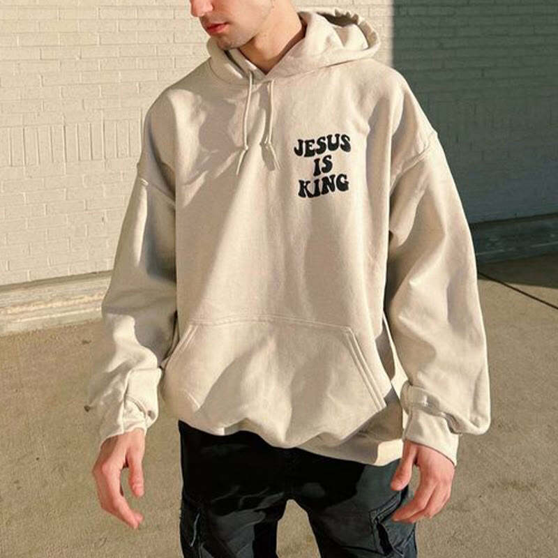 Jesus Is King Print Men's Hoodie