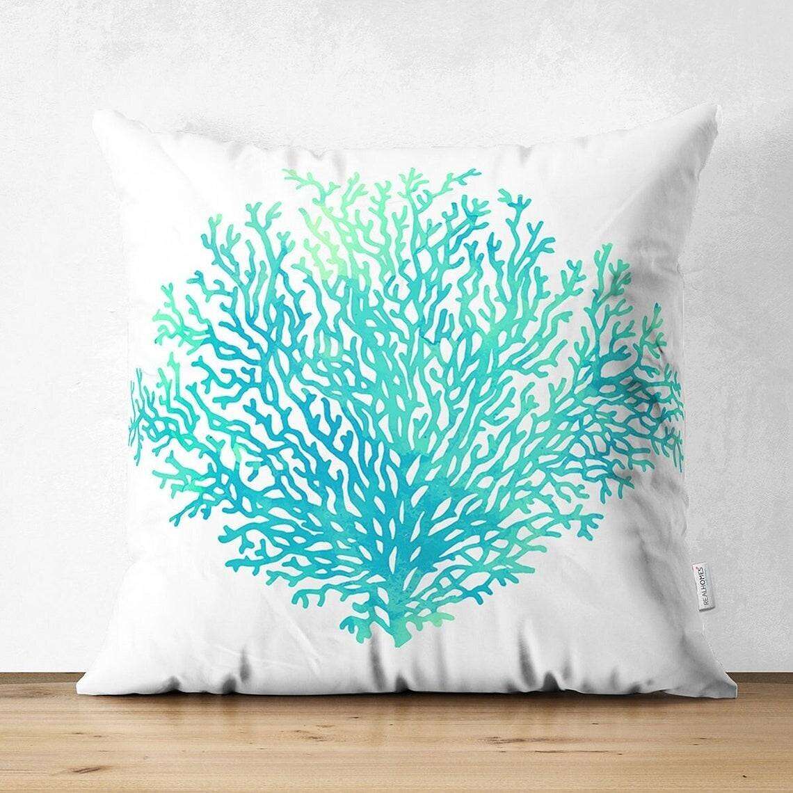 Turquoise Coral Ocean Double Side Pillow Cover 4PC Soft Decorative Square Cushion Case Pillowcase for Bedroom Livingroom Sofa Couch Chair