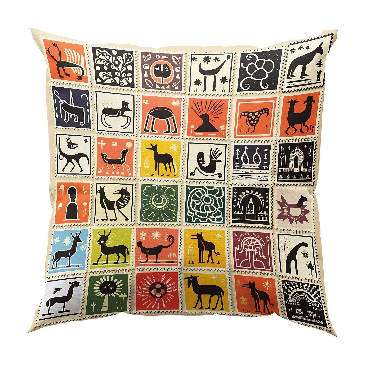 Stamp Collection Pillow Cover 1PC