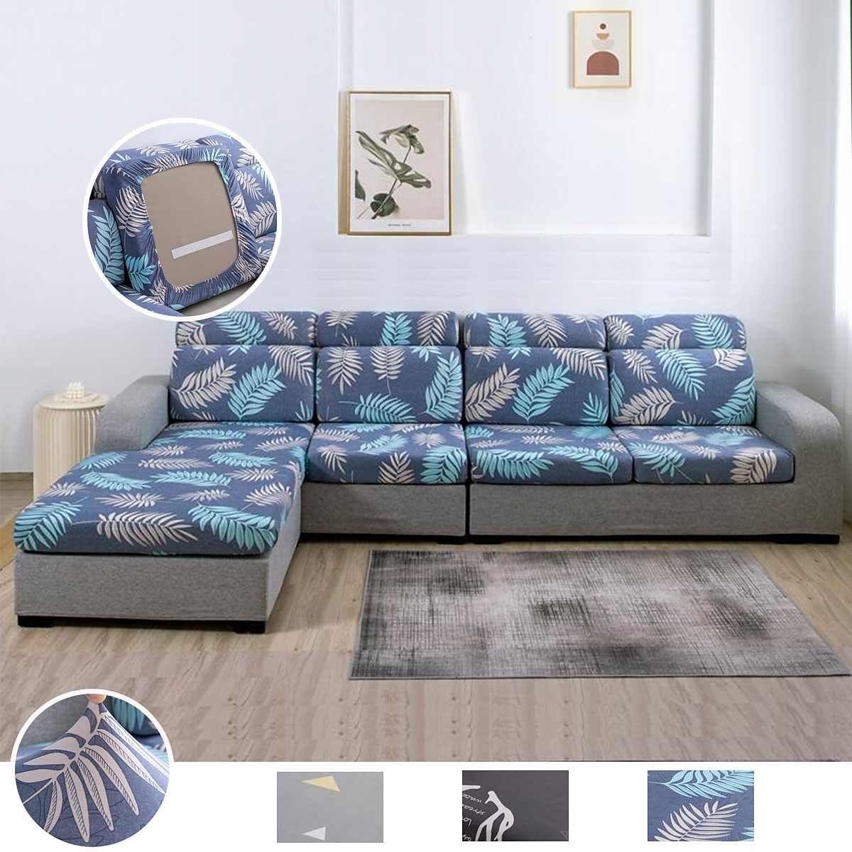 Knitted Jacquard Elastic Plain Solid Sofa Seat Cushion Cover Chair