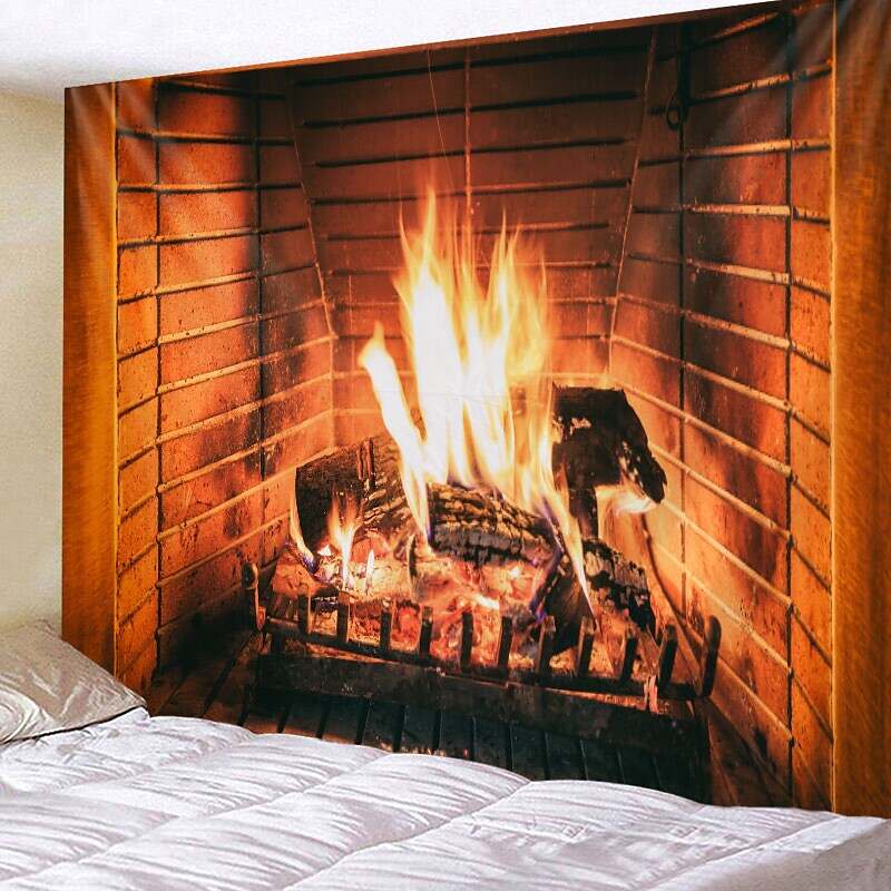 Christmas Winter Wall Tapestry Art Decor for Fireplace