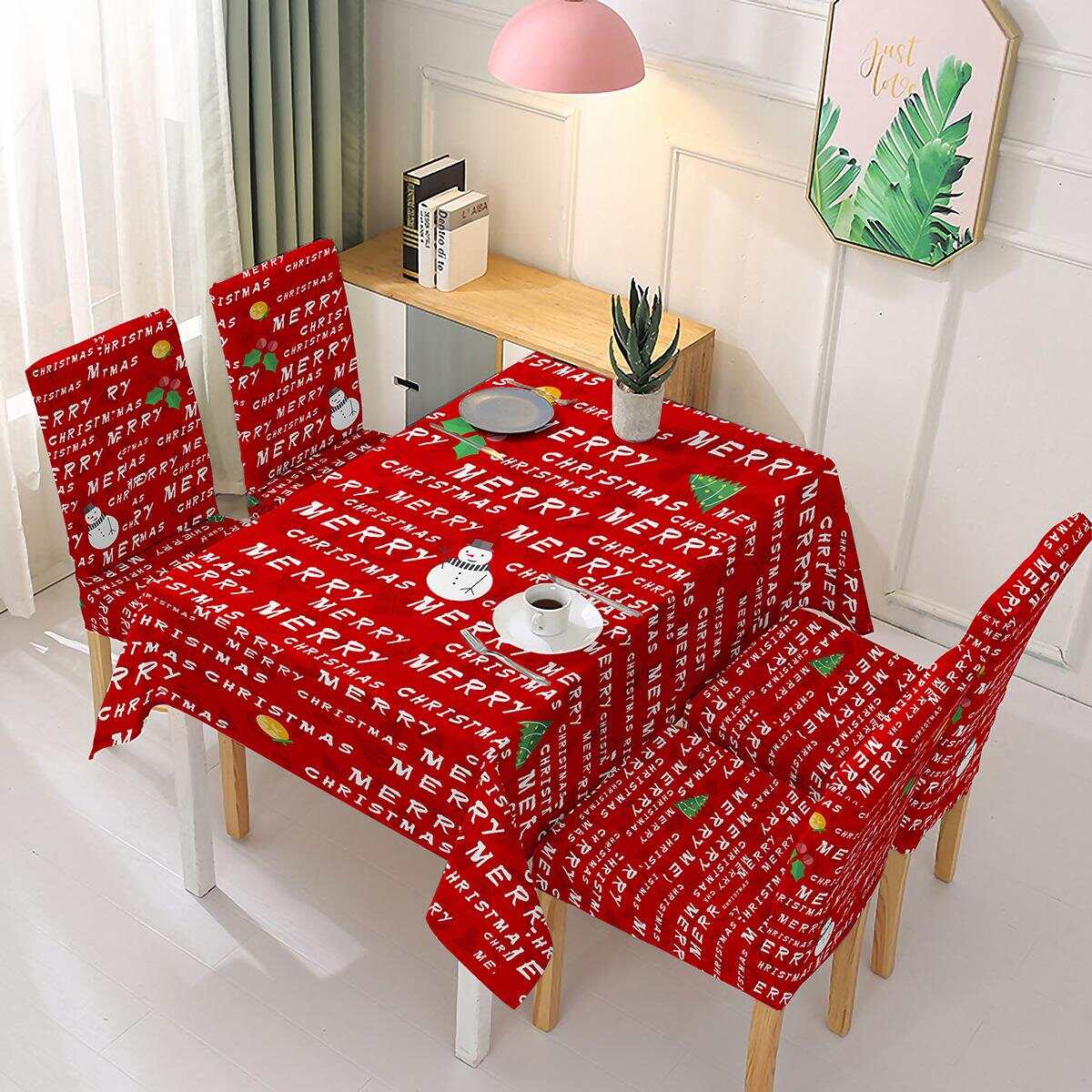 Christmas Decoration Tablecloth Elastic One-piece Chair Cover