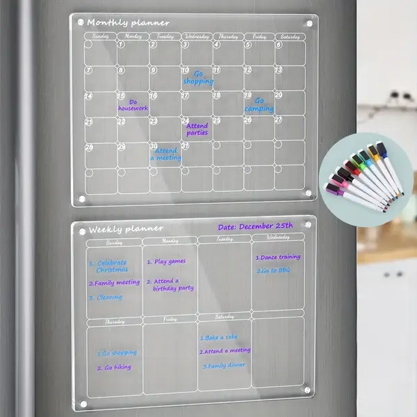 📆Magnetic Schedule Planner For Fridge【Permanently reusable】