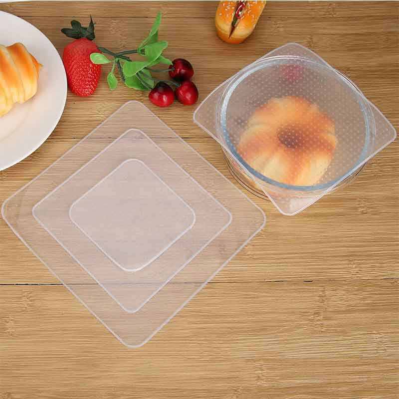 3pcs Reusable Silicone Food Wrap Cling FilmS&M&L