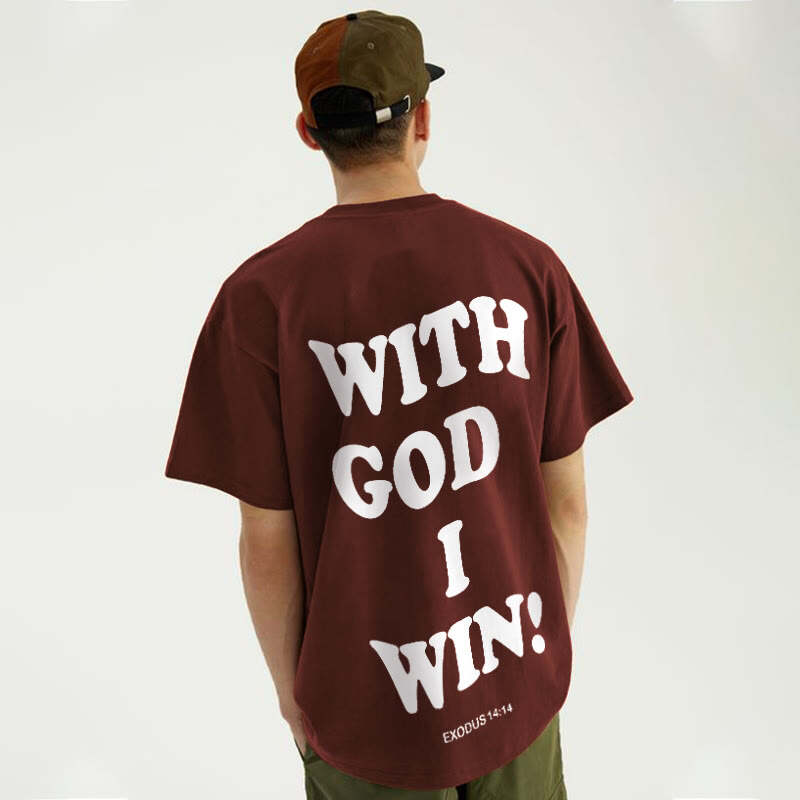 With God I Win Print Men's T-shirt