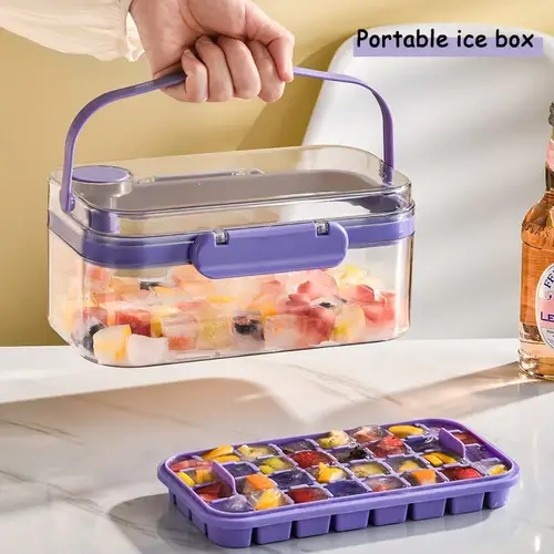 2 In 1 Press Ice Cube Making Mould andStorage Box with Lid Portable