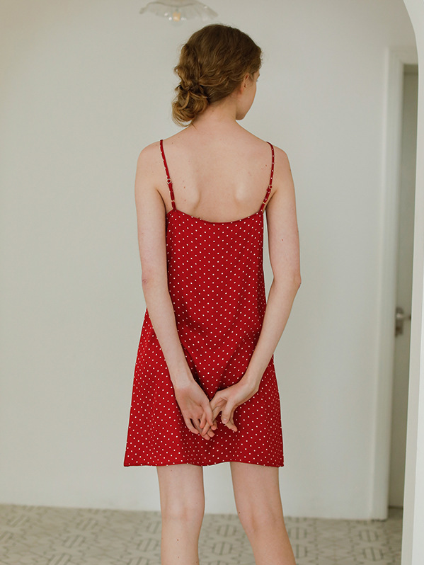 Loose Polka Dots Party Sleeveless Nightdress