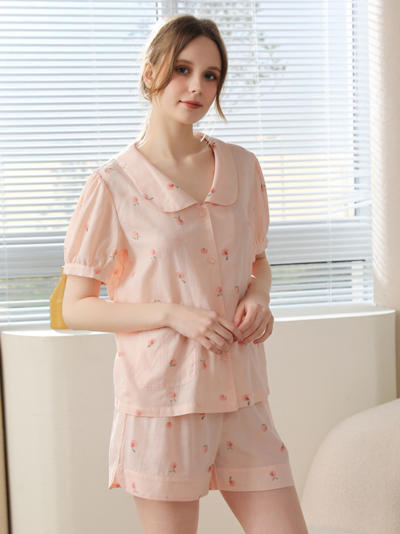 Cotton Floral Regular Sleeve Simple Others Pajama Set