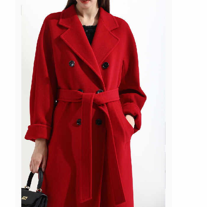 mid-length woolen woolen coat