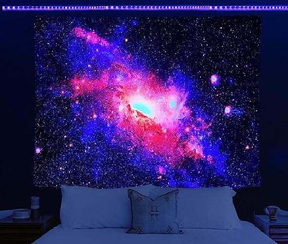 Galaxy Blacklight UV Reactive Wall Tapestry