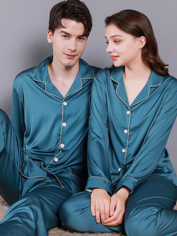 Regular Sleeve Others Simple Regular Fit Plain Matching Couple Pajama Set