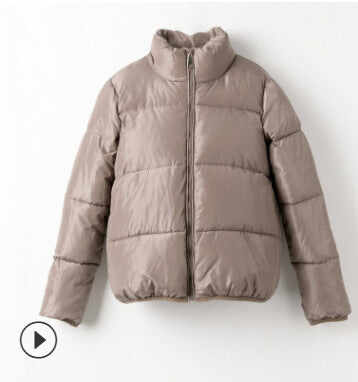 Winter solid color warm cotton coat