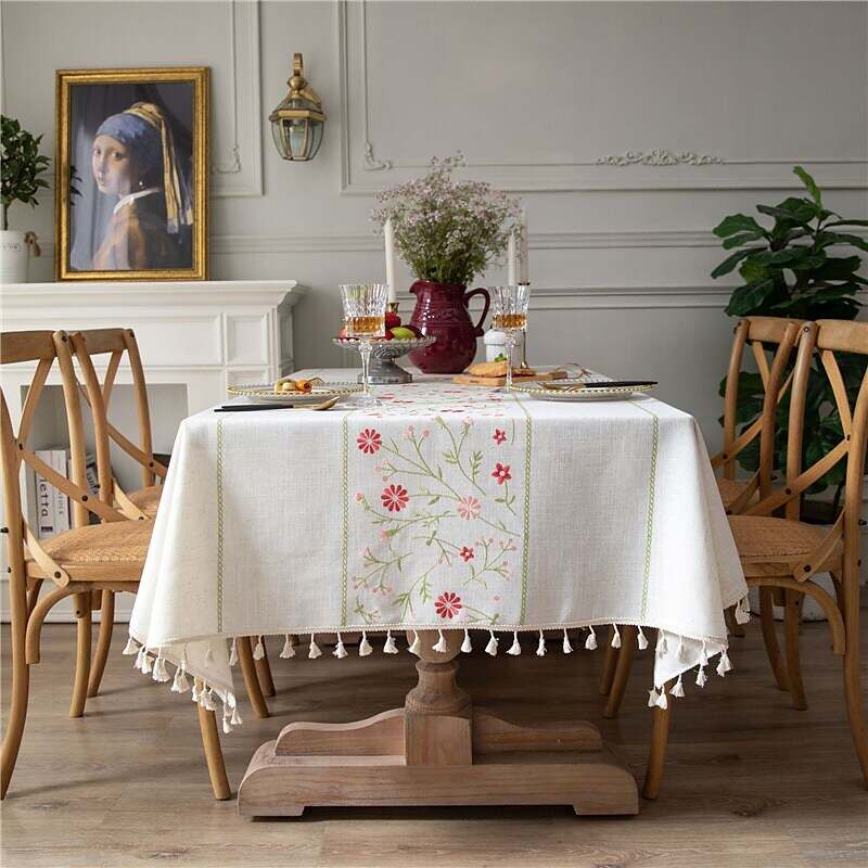 Pastoral Tablecloth Cotton Linen Fabric Table Cloth