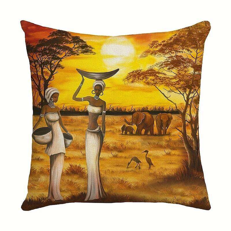 African Women Double Side Pillow Cover 4PC Soft